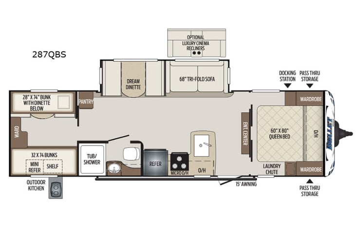 Representative floor plan provided by a trusted RVshare partner.