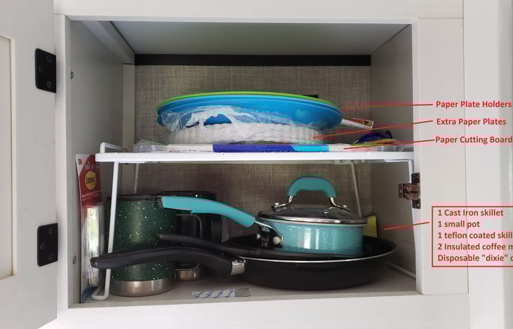 Items above the sink area included in rental.