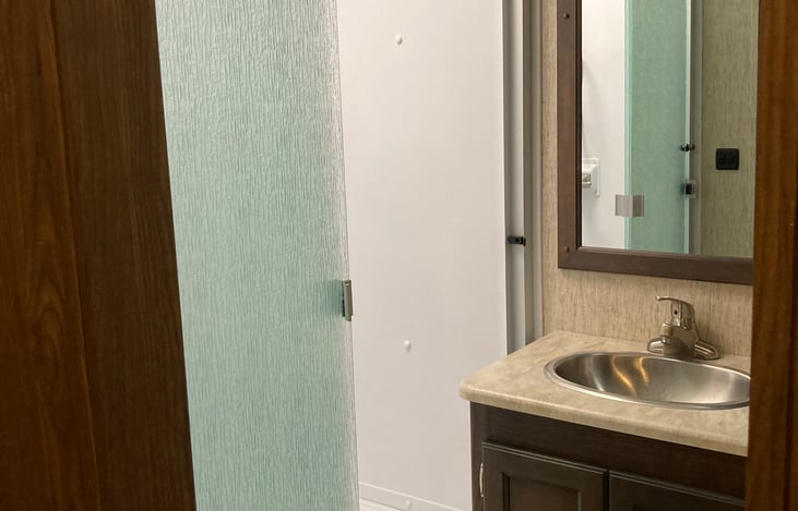 Master bathroom sink and shower