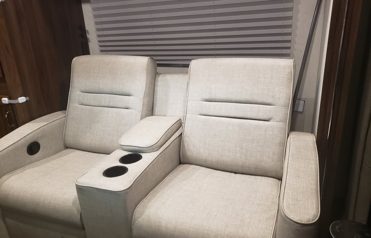 Captain  chairs with two seat belts
