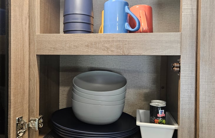 Cabinets stocked with essentials