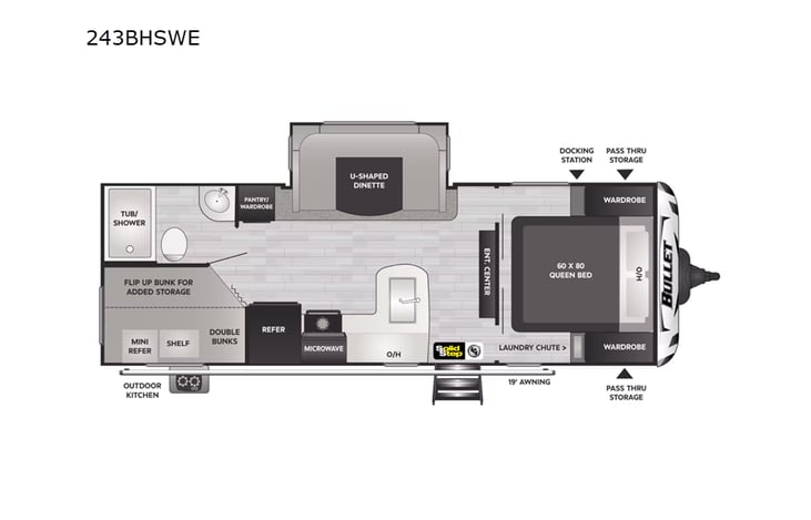 Representative floor plan provided by a trusted RVshare partner.