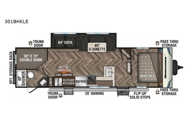 Representative floor plan provided by a trusted RVshare partner.