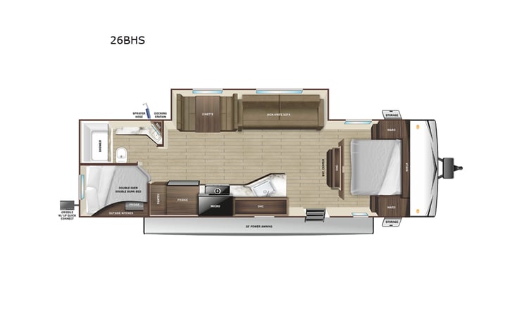 Representative floor plan provided by a trusted RVshare partner.