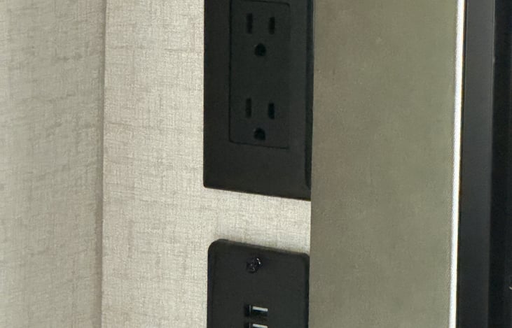 All throughout the camper you will find outlets, as well as USB outlets to make charging your devices fast and easy