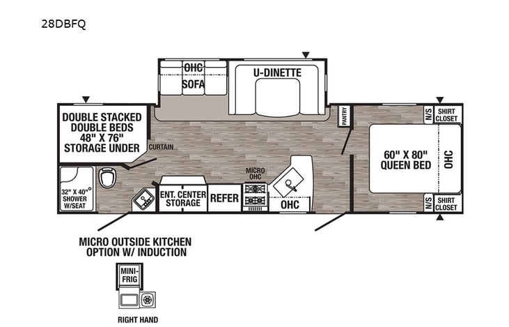 Representative floor plan provided by a trusted RVshare partner.