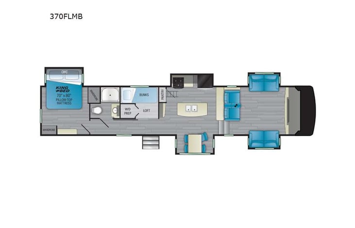 Representative floor plan provided by a trusted RVshare partner.