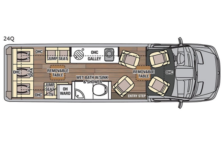 Representative floor plan provided by a trusted RVshare partner.