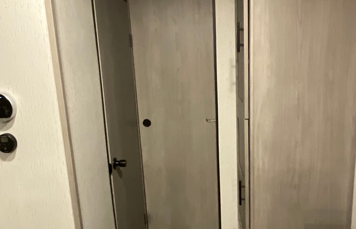 Door to bathroom and bunkhouse