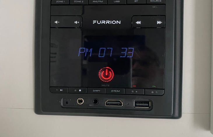 Bluetooth phone connection. or radio, with outside speakers. USB,