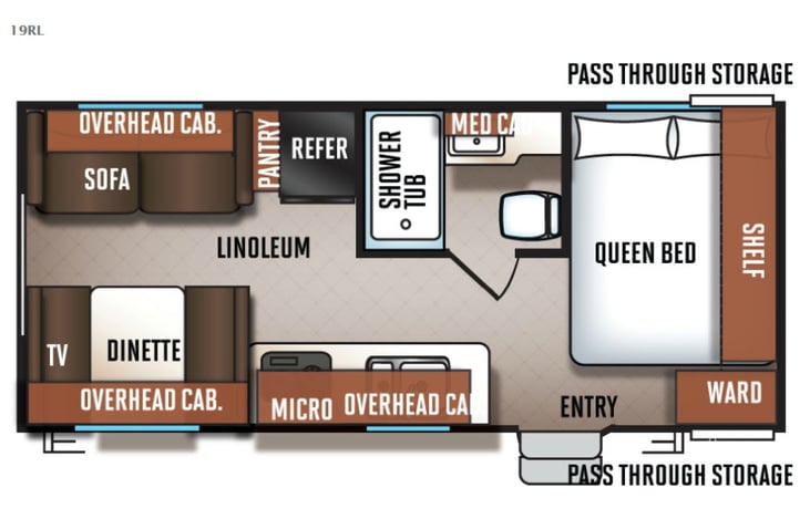Representative floor plan provided by a trusted RVshare partner.