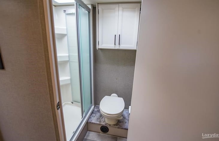 SEPERATE SHOWER AND TOILET.