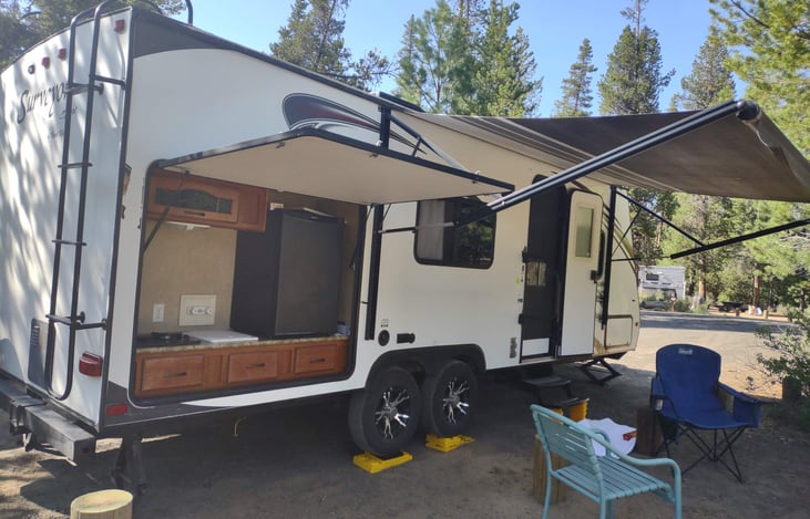 Outdoor kitchen and RV area
