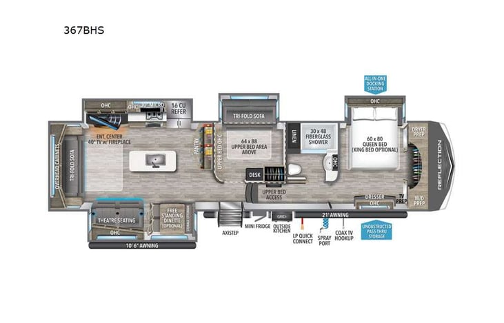 Representative floor plan provided by a trusted RVshare partner.