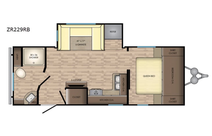 Representative floor plan provided by a trusted RVshare partner.