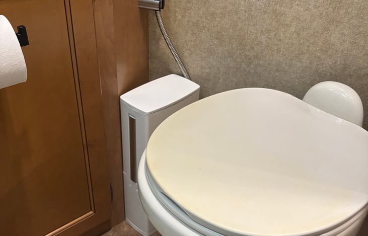 Bathroom comes equipped with handheld bidet
