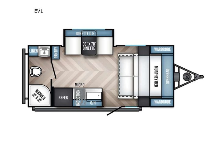 Representative floor plan provided by a trusted RVshare partner.
