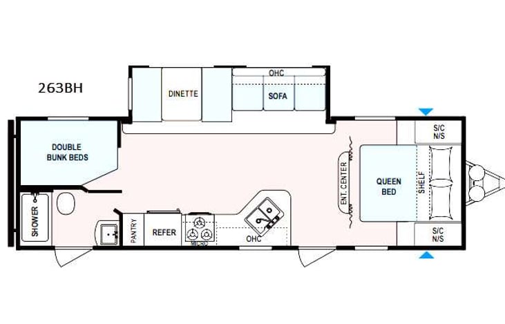 Representative floor plan provided by a trusted RVshare partner.