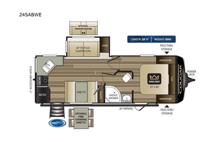 Representative floor plan provided by a trusted RVshare partner.