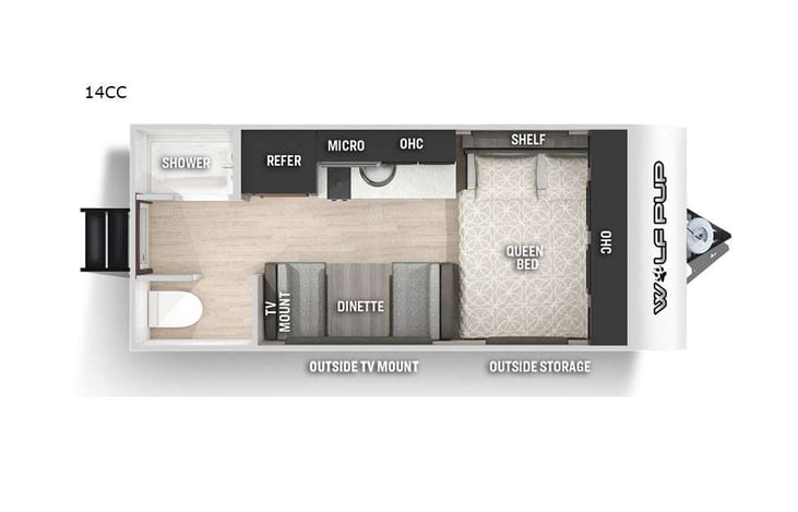 Representative floor plan provided by a trusted RVshare partner.