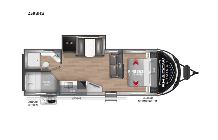 Representative floor plan provided by a trusted RVshare partner.