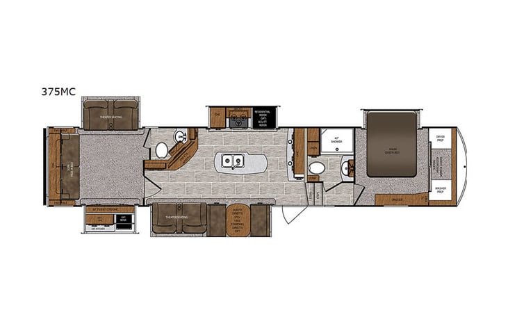 Representative floor plan provided by a trusted RVshare partner.