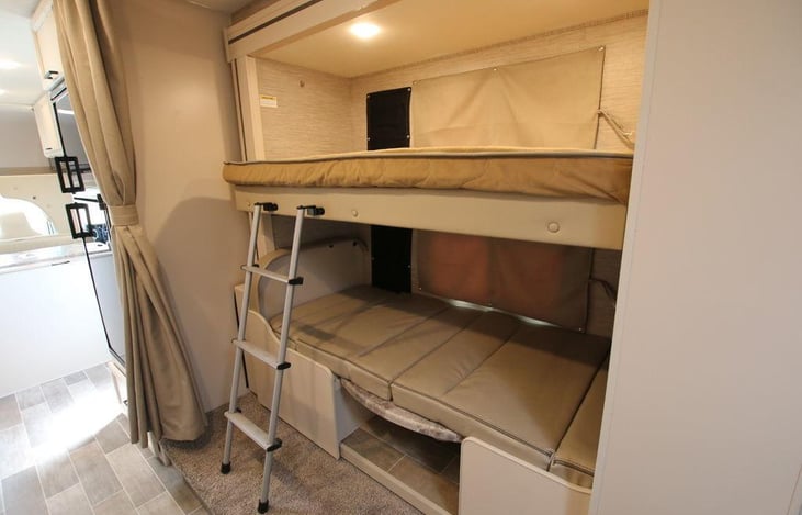 Additional dinette made into a bed