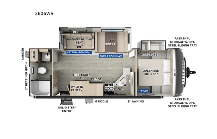 Representative floor plan provided by a trusted RVshare partner.