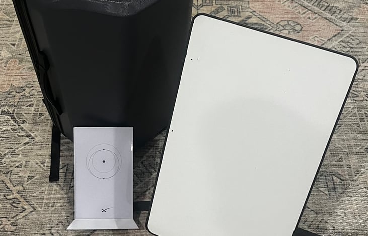 Starlink internet receiver, router, and case