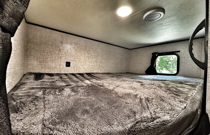 Top bunk large enough for two people. Kids love them!