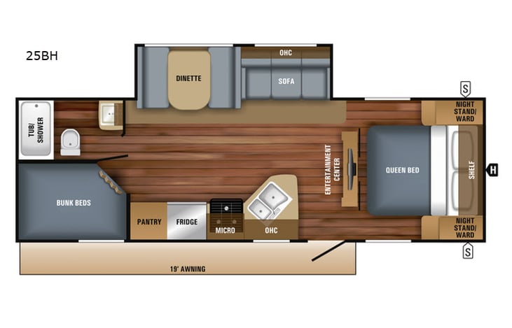 Representative floor plan provided by a trusted RVshare partner.