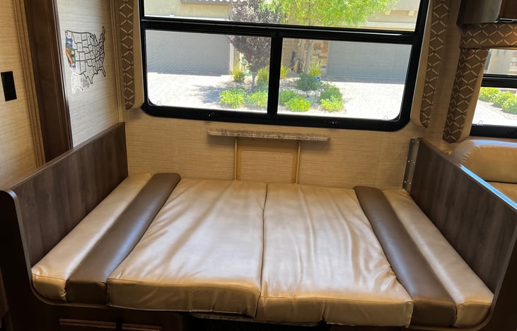 Dinette turned to sleeping area.