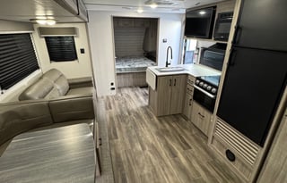 Keystone Passport Sleeps 8 comfortably.