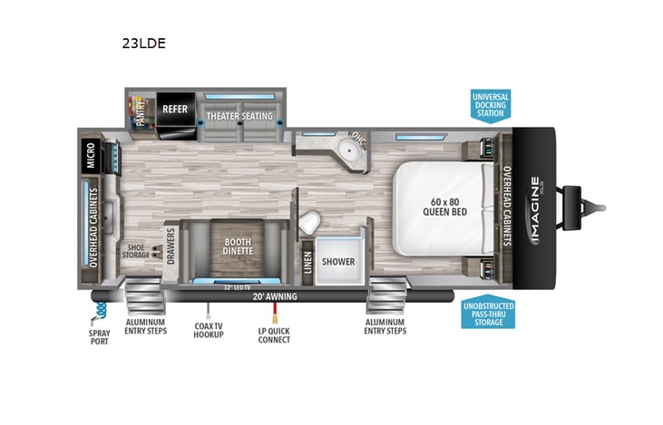 Representative floor plan provided by a trusted RVshare partner.