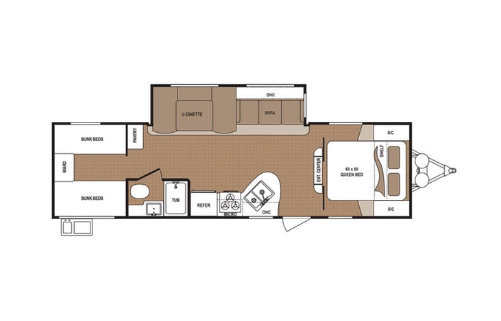 Representative floor plan provided by a trusted RVshare partner.