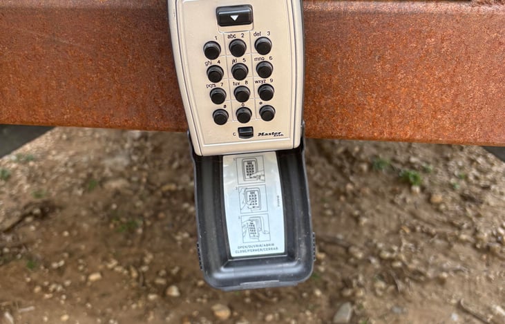 Secure lockbox provides easy, contactless access when delivery service is used.