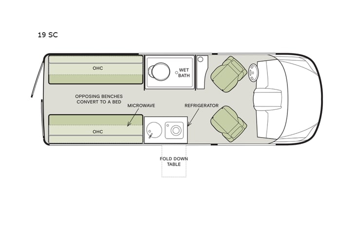 Representative floor plan provided by a trusted RVshare partner.