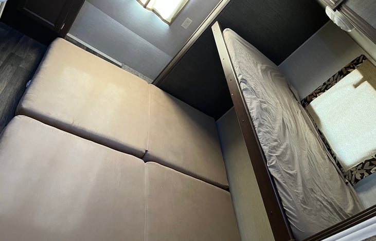 Futon extended into bed