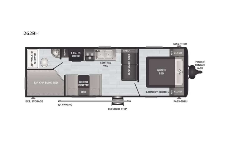 Representative floor plan provided by a trusted RVshare partner.