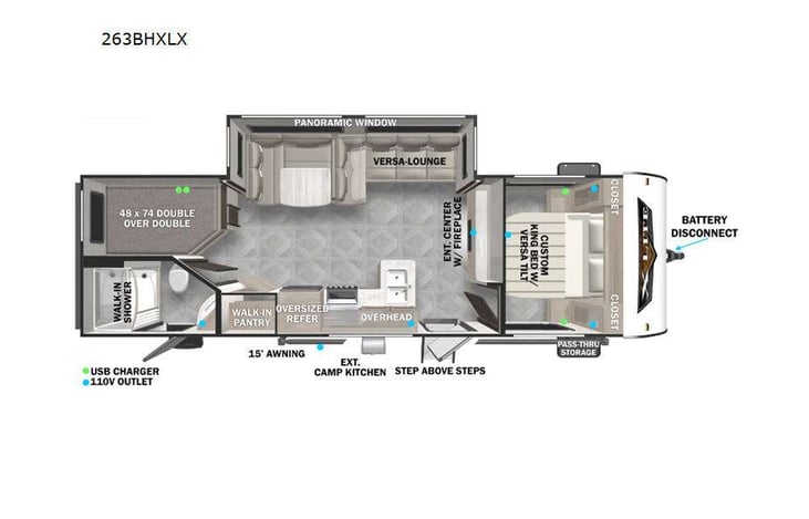 Representative floor plan provided by a trusted RVshare partner.