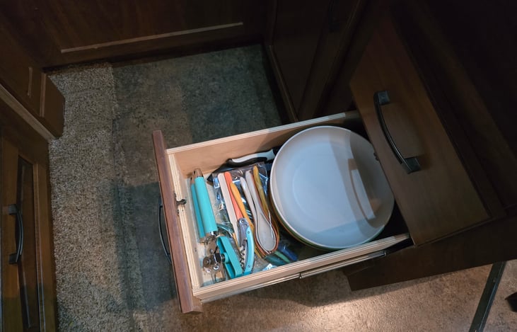 The Hot Tub Suite kitchen comes FULLY stocked w/ plates and flatware