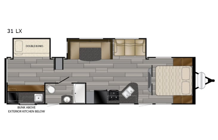 Representative floor plan provided by a trusted RVshare partner.