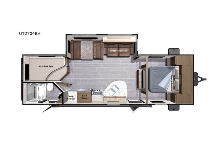 Representative floor plan provided by a trusted RVshare partner.
