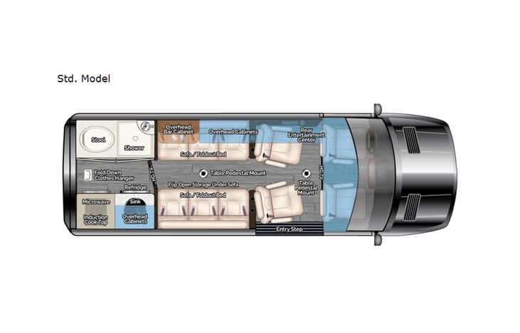 Representative floor plan provided by a trusted RVshare partner.