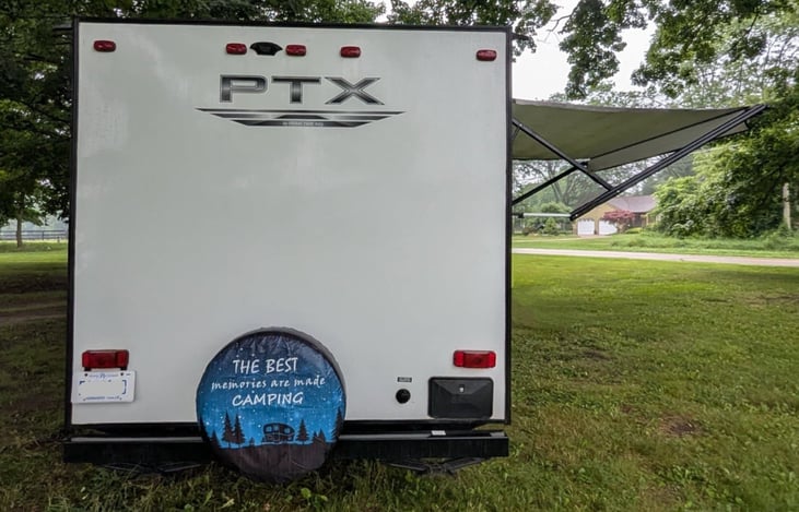 Outdoor shower at bottom right.