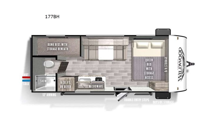 Representative floor plan provided by a trusted RVshare partner.