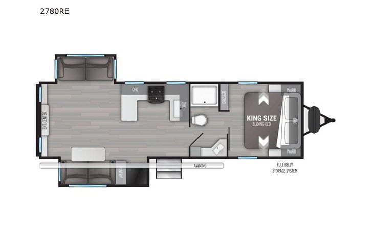 Representative floor plan provided by a trusted RVshare partner.