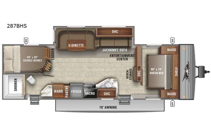 Representative floor plan provided by a trusted RVshare partner.