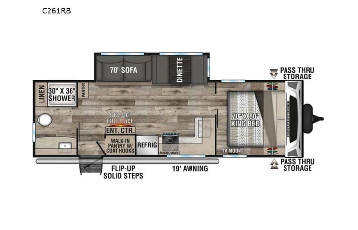 Representative floor plan provided by a trusted RVshare partner.
