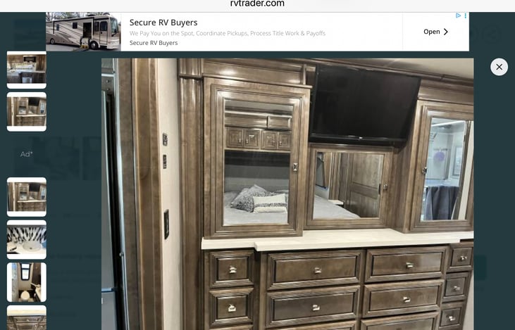 The built in dresser allows a lot of storage room for those extended trips.